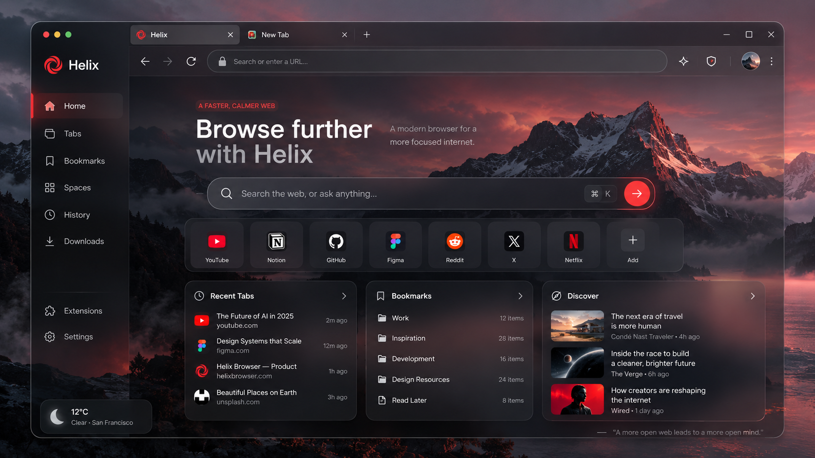 Helix desktop interface design concept